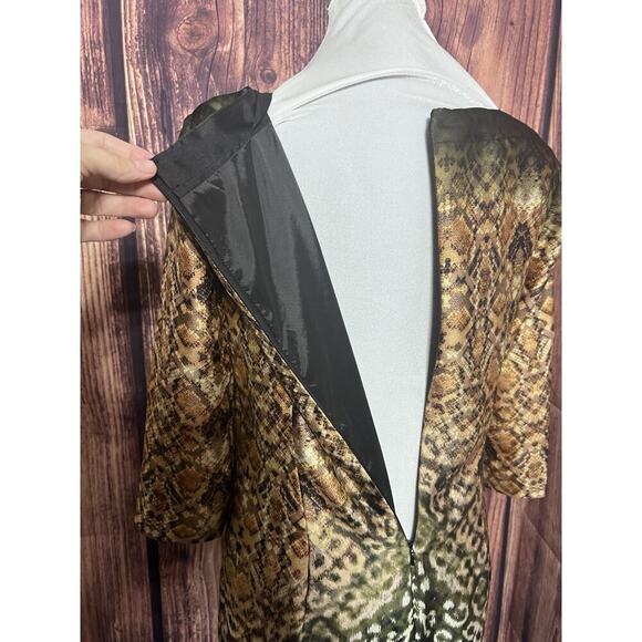 Muse Dress Snake Print Size 2 Small Party Cocktail Animal Formal Midi - Picture 6 of 10